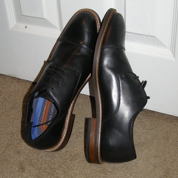 👞 NEW size 8M MENS Vince Camuto Black Leather Dress shoes Oxford - Picture 8 of 11